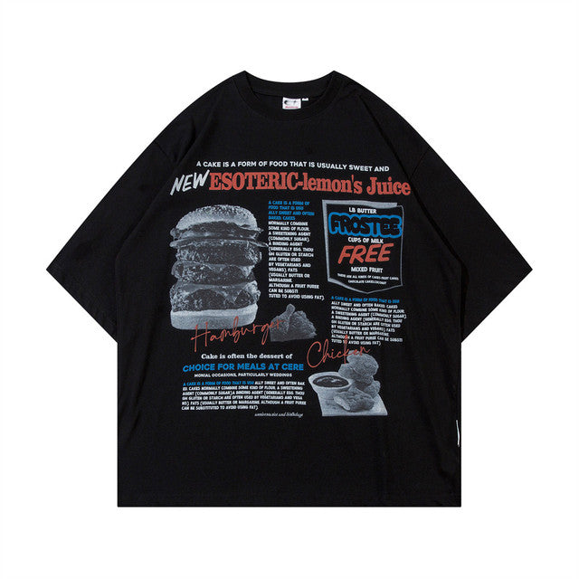 Men's Hamburger Graphic Cotton Tee