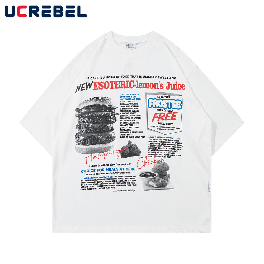 Men's Hamburger Graphic Cotton Tee