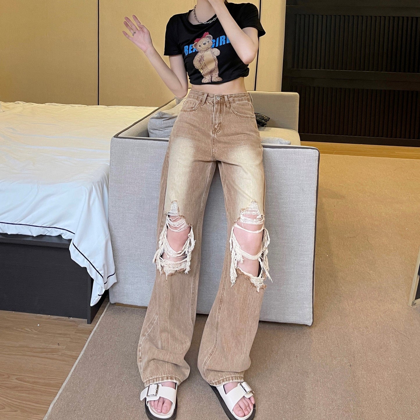 Chic Retro Straight Pants