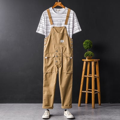 Retro One-Piece Cargo Suspender Trousers