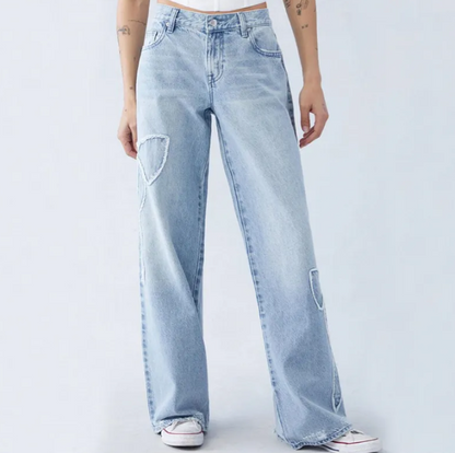 Chic Bow Embroidered Jeans