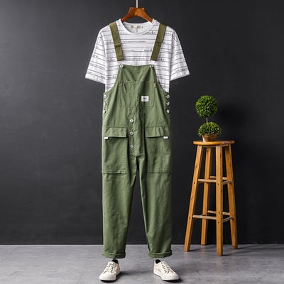 Retro One-Piece Cargo Suspender Trousers