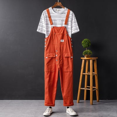 Retro One-Piece Cargo Suspender Trousers