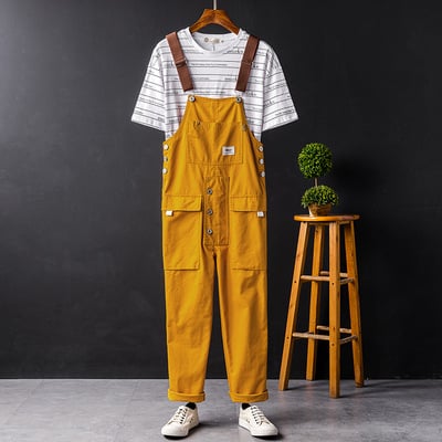 Retro One-Piece Cargo Suspender Trousers