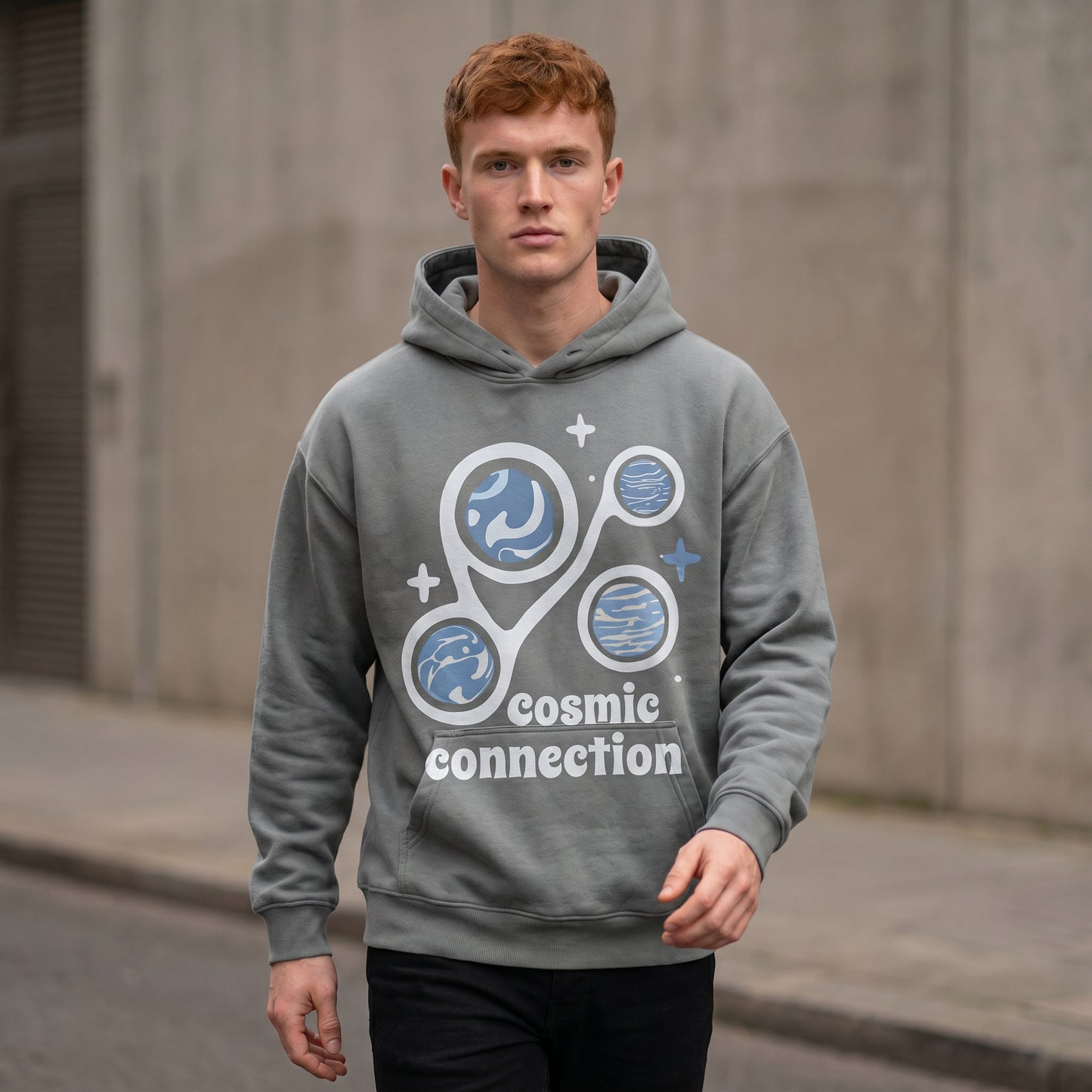 Bubble Art Cosmic Connection Hoodie — lifestyle outdoor